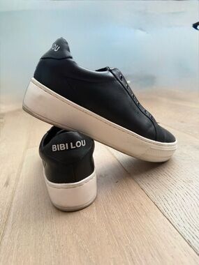 Bibi Lou Women’s Black Leather Platform Sneakers